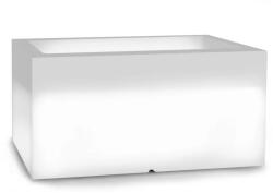 Monumo Modern virágcserép világítással, UV védelemmel, 38x75 cm, fehér (Lungo Light)