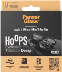 Panzer HoOps Apple iPhone 16 Pro/15 Pro/16 Pro Max/15 Pro Max kamera védő gyűrű - fekete titán (1203)