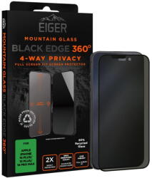 Eiger Folie Sticla Privacy Mountain Black Edge 360 iPhone 16 Plus / 15 Plus / 14 Pro Max (EGMSP00273) - pcone