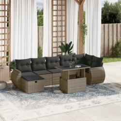 vidaXL 8 részes szürke polyrattan kerti ülőgarnitúra párnákkal (3275150)