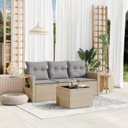vidaXL 4 részes bézs polyrattan kerti ülőgarnitúra párnákkal (3252206)