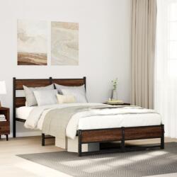 vidaXL barna tölgy színű fém ágykeret matrac nélkül 120 x 200 cm (4017324) - vidaxl