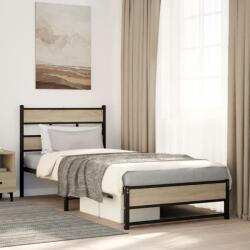 vidaXL sonoma tölgy színű fém ágykeret matrac nélkül 90 x 190 cm (4017264)