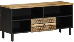 vidaXL fekete tömör nyers mangófa TV-szekrény 100 x 33, 5 x 46 cm (4018644)
