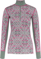 Kari Traa Else Half Zip Baselayer női funkcionális pulóver M / bézs/zöld
