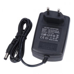  Tápegység Adapter SW-K0120300-36 EU-s 1 méteres töltőkábellel fekete OEM (12V 3A 5.5*2.5mm)