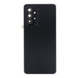 Samsung A525, A526 Galaxy A52 (4G és 5G) / A528 Galaxy A52s 5G akkufedél (hátlap) kamera lencsével és ragasztóval, fekete (gyári)