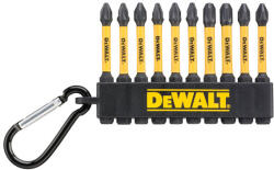DEWALT Bithegy készlet karabínerrel 10 részes 1/4" Hex (PZ2x6, PZ3x2, PH2x2 / 57 mm) FLEXTORQ (DT7274-QZ)