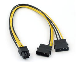Aquatuning PCI-E hálózati adapter, 2x4 tűs Molex -> 6pol PCIe (PCI-Express)