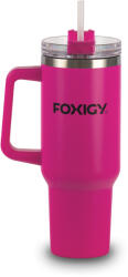FOXIGY Autós thermo bögre szívószállal 1200 ml Fuchsia