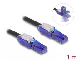Delock Cablu de retea RJ45 Cat. 6 UTP conectori in unghi 180 grade 1m Negru, Delock 80926 (80926)
