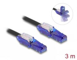 Delock Cablu de retea RJ45 Cat. 6 UTP conectori in unghi 180 grade 3m Negru, Delock 80928 (80928)
