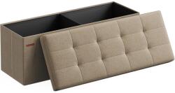 SONGMICS tárolós ülőke, összecsukható ülőpad 38 x 110 x 38 cm, tevebarna (LSF077R01V1)