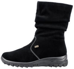 RIEKER Cizme dama, Rieker, Z7171-01-Negru, casual, piele intoarsa, impermeabil, scurte, cu talpa joasa, negru (Marime: 37)