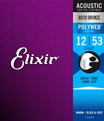 Elixir 80/20 Bronze PolyWeb 12-53 (11050) Custom Light akusztikus húrkészlet