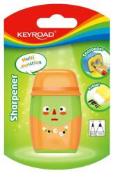 Keyroad Hegyező, 2 lyukú, radírral, 1 db/bliszter, Keyroad 2in1, vegyes színek (KR972118) - tintasziget