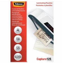 Fellowes Lamináló fólia, A6, 125 mikron, fényes, 100 db/doboz, Fellowes® (5307201) - tintasziget