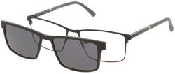 Solano Rame ochelari de vedere cu ClipON polarizat pentru Barbati Solano CL 10179C, Metal, Negru, 55 mm (CL 10179C)