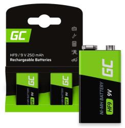 Green Cell Green Cell 2x 9V HF9 Ni-MH 250mAh tölthető elem akkumulátor (GR18)
