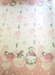  Pamutvászon textil - 160 cm / bordűrös rózsaszín kiselefánt