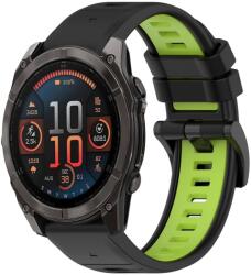  SPORT Cserélhető szilikon szíj Garmin Fenix 8 47mm fekete-zöld