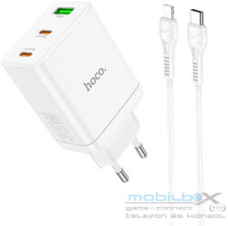 hoco. charger 2 x Type C + USB A + cable Type C to Lightning PD QC3.0 3A 35W N33 white