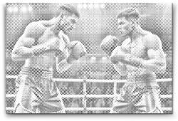  PontPöttyöző - Bokszolók a mérkőzés alatt Méret: 40x60cm, Keretezés: Keret nélkül (csak a vászon), Szín: Zöld