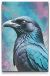  Gyémántszemes kirakó - Holló a sötét türkiz árnyalataiban Méret: 40x60cm, Keretezés: Műanyagtáblával, Gyémántok: Négyzet alakú