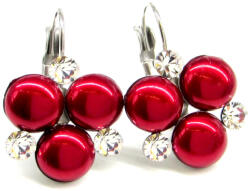 Tripla Xena ÓRIÁS TRIPLA kapcsos fülbevaló - 16 mm (piros-fehér variáció) (2024090905)