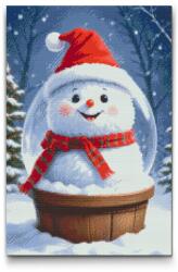  Gyémántszemes kirakó - Hóember egy hógömbben Méret: 40x60cm, Keretezés: Műanyagtáblával, Gyémántok: Négyzet alakú