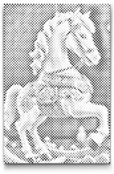  PontPöttyöző - Hintaló Méret: 20x30cm, Keretezés: Műanyagtáblával, Szín: Fekete