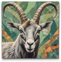  Festés számok szerint - Ibex tompa zöld árnyalatokban Méret: 50x50cm, Keretezés: Kerek keret