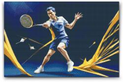  Gyémántszemes kirakó - Badminton Méret: 40x60cm, Keretezés: Keret nélkül (csak a vászon), Gyémántok: Kerek