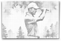 PontPöttyöző - Golf Méret: 40x60cm, Keretezés: Műanyagtáblával, Szín: Fekete