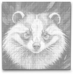  PontPöttyöző - Borz vörös és kék árnyalatokban Méret: 50x50cm, Keretezés: Műanyagtáblával, Szín: Kék