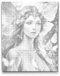  PontPöttyöző - Tündér az erdőből Méret: 40x50cm, Keretezés: Keret nélkül (csak a vászon), Szín: Fekete