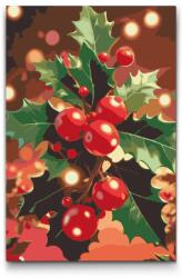  Festés számok szerint - Magyalfa ága Méret: 40x60cm, Keretezés: Műanyagtáblával