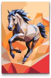 Festés számok szerint - Origami ló a futás közben Méret: 40x60cm, Keretezés: Keret nélkül (csak a vászon)