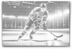  PontPöttyöző - Jégkorong Méret: 40x60cm, Keretezés: Keret nélkül (csak a vászon), Szín: Zöld