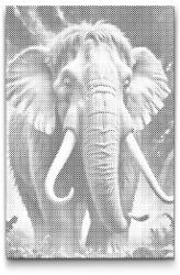 PontPöttyöző - Mamut a sötét türkiz árnyalataiban Méret: 40x60cm, Keretezés: Műanyagtáblával, Szín: Kék