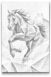 PontPöttyöző - Origami ló a futás közben Méret: 40x60cm, Keretezés: Keret nélkül (csak a vászon), Szín: Fekete
