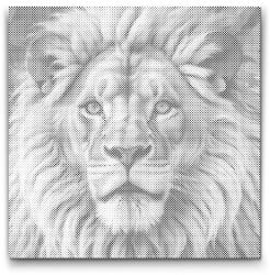 PontPöttyöző - Oroszlán rózsaszín árnyalatokban Méret: 50x50cm, Keretezés: Műanyagtáblával, Szín: Zöld