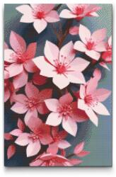  Gyémántszemes kirakó - Origami cseresznyevirágok Méret: 40x60cm, Keretezés: Keret nélkül (csak a vászon), Gyémántok: Négyzet alakú