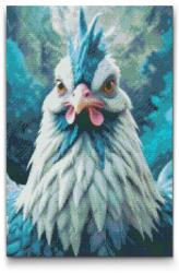  Gyémántszemes kirakó - Tyúk a sötét türkiz árnyalataiban Méret: 40x60cm, Keretezés: Keret nélkül (csak a vászon), Gyémántok: Négyzet alakú