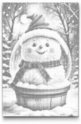  PontPöttyöző - Hóember egy hógömbben Méret: 40x60cm, Keretezés: Keret nélkül (csak a vászon), Szín: Kék