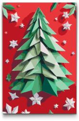 Festés számok szerint - Origami karácsonyfa Méret: 40x60cm, Keretezés: Műanyagtáblával
