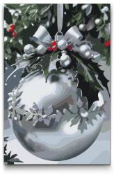  Festés számok szerint - Ezüst karácsonyi dísz Méret: 40x60cm, Keretezés: Keret nélkül (csak a vászon)