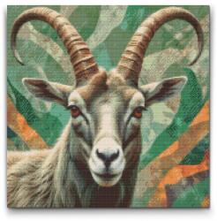  Gyémántszemes kirakó - Ibex tompa zöld árnyalatokban Méret: 50x50cm, Keretezés: Műanyagtáblával, Gyémántok: Négyzet alakú
