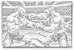  PontPöttyöző - MMA harcosok Méret: 40x60cm, Keretezés: Műanyagtáblával, Szín: Zöld