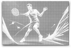  PontPöttyöző - Badminton Méret: 40x60cm, Keretezés: Műanyagtáblával, Szín: Fekete